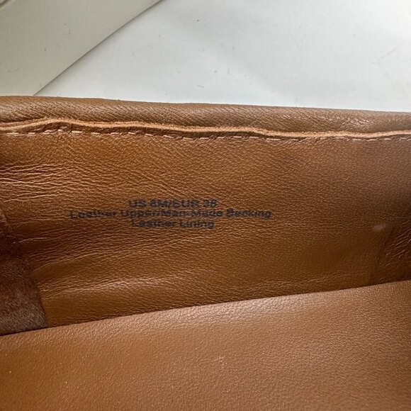 Vince Stafford Woven Leather Almond Toe Platform Slip-On Sneakers Brown Tan 8 - Picture 9 of 10